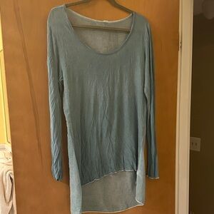 Buckle Teal Long Sleeve Women's Top